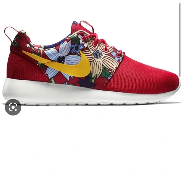 Nike | Shoes | Nike Red And Floral Shoes | Poshmark display picture 3